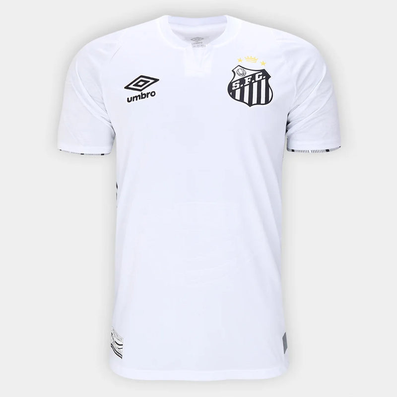 Camisa Santos I 2024  Torcedor Umbro Masculina - Branco+Preto