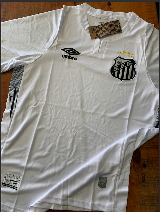 Camisa Santos I 2024  Torcedor Umbro Masculina - Branco+Preto