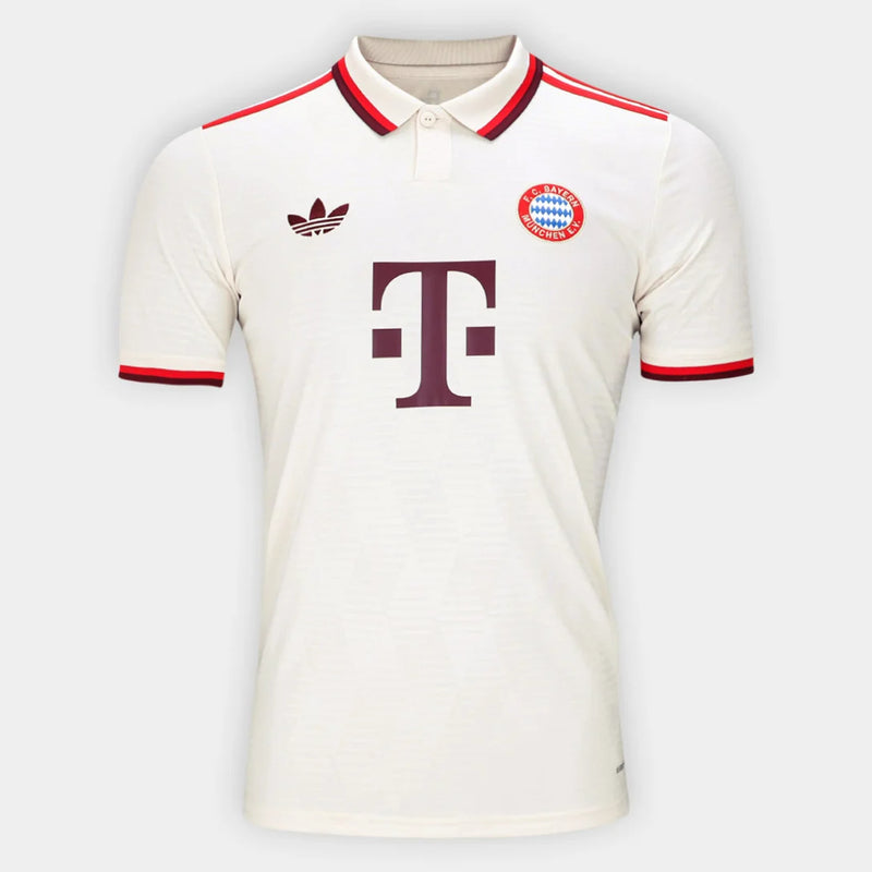 Camisa Bayern de Munique Third 24/25 Torcedor Adidas Masculina - Branco+Vermelho