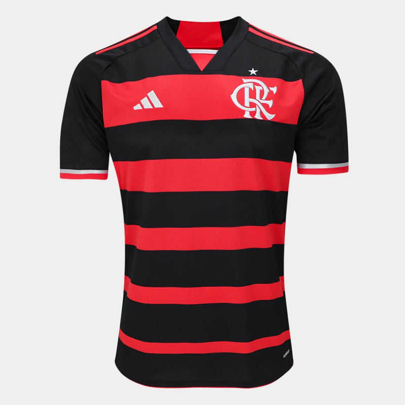Camisa Flamengo I 24/25  Torcedor Adidas Masculina - Vermelho+Preto