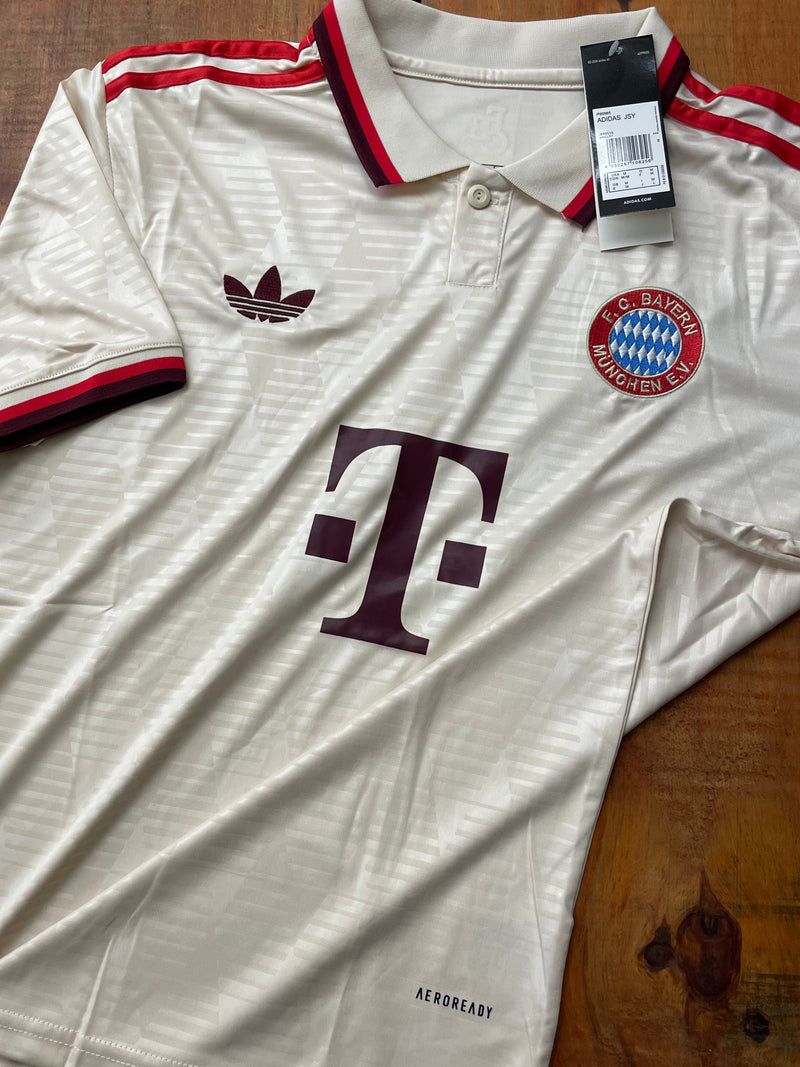 Camisa Bayern de Munique Third 24/25 Torcedor Adidas Masculina - Branco+Vermelho